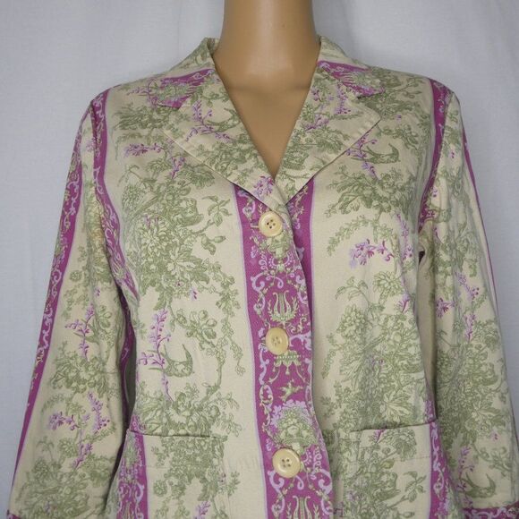 Elevenses Anthropologie Floral Blazer Jacket Sz 6 - Picture 2 of 8